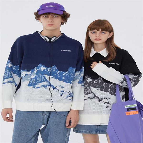 men's sweaters men harajuku moutain winter 2021 pullover mens oversized korean fashions sweater women vintage clothes, White;black
men's sweaters men harajuku moutain winter 2021 pullover mens oversized korean fashions sweater women vintage clothes, White;black