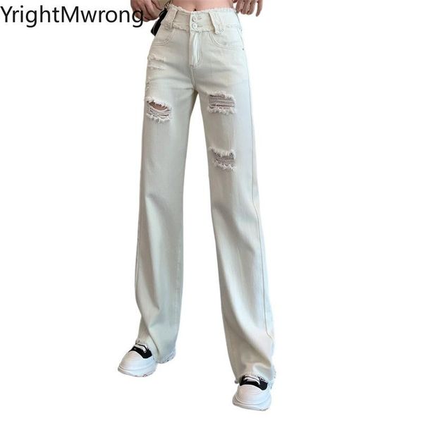 solid cargo ripped hole button zipper high waist loose straight denim pant women summer long jeans korean fashion casual women's pants, Black;white
solid cargo ripped hole button zipper high waist loose straight denim pant women summer long jeans korean fashion casual women's pants, Black;white