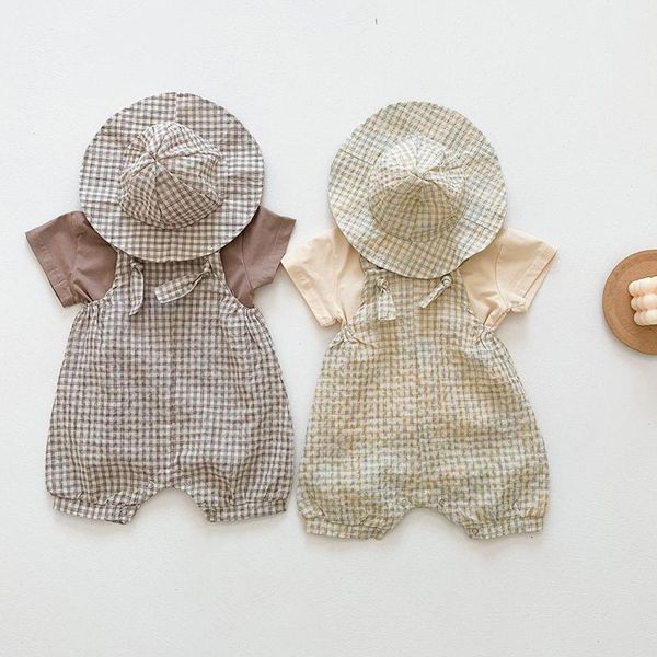 clothing sets summer infant boys girls clothes set korean style cotton t-shirt + plaid jumpsuit hat born baby romper, White
clothing sets summer infant boys girls clothes set korean style cotton t-shirt + plaid jumpsuit hat born baby romper, White