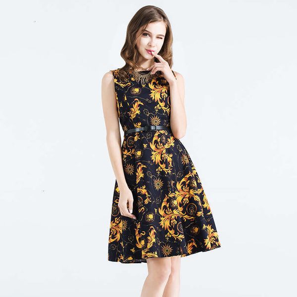 hepburn dress dresses casual with yellow flower print on blue background in summer, Black;gray
hepburn dress dresses casual with yellow flower print on blue background in summer, Black;gray