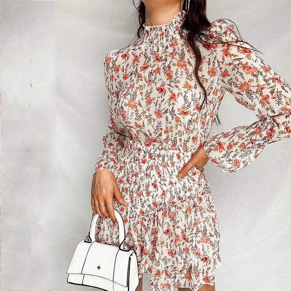 floral print autumn winter chiffon dress women ruched bodycon party mini dress turtleneck boho ruffle white dress 210415, Black;gray
floral print autumn winter chiffon dress women ruched bodycon party mini dress turtleneck boho ruffle white dress 210415, Black;gray