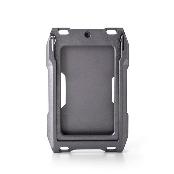 card holders men's case aluminum alloy work permit metal wallet, Brown;gray