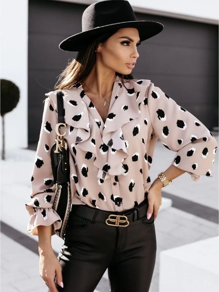elegant spring/autumn fashion blouses for women shirts casual ruffles print v-neck regular vintage clothing buttonl lday women's &, White
elegant spring/autumn fashion blouses for women shirts casual ruffles print v-neck regular vintage clothing buttonl lday women's &, White