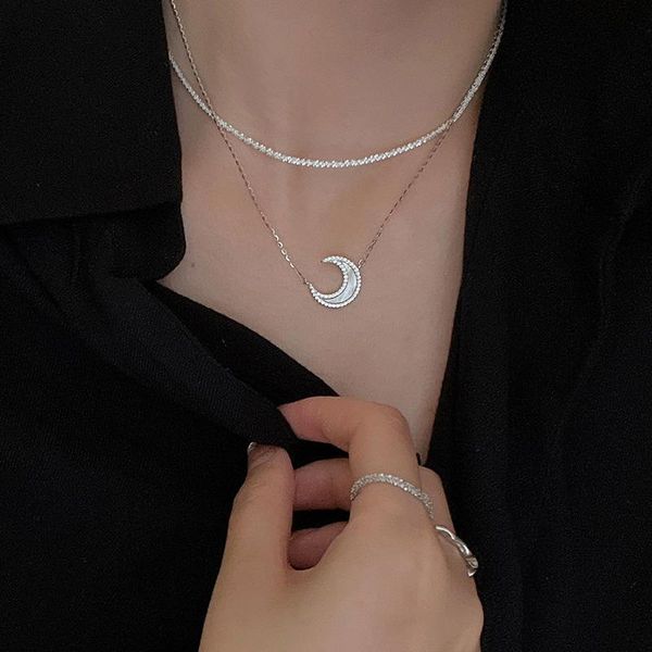 pendant necklaces trend silver color shining choker necklace for women moon clavicle chain bride charm wedding collar jewelry gifts
pendant necklaces trend silver color shining choker necklace for women moon clavicle chain bride charm wedding collar jewelry gifts
