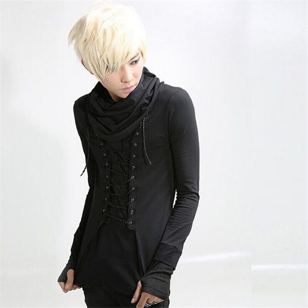 men's hoodies & sweatshirts men personality slim fit long sleeve t shirt nightclub lacing hip hop tee shirts women punk hipho, Black
men's hoodies & sweatshirts men personality slim fit long sleeve t shirt nightclub lacing hip hop tee shirts women punk hipho, Black