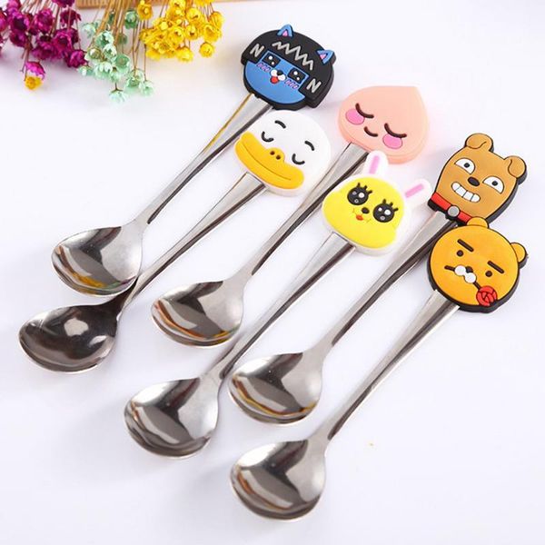 5 color spoon innovative cartoon stainless steel cutlery small spoon pvc soup spoon tea coffee stir flatware kitchen tools
5 color spoon innovative cartoon stainless steel cutlery small spoon pvc soup spoon tea coffee stir flatware kitchen tools