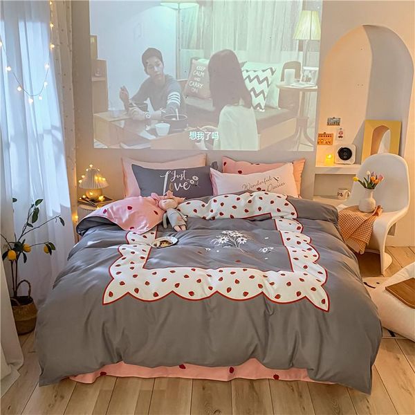 bedding sets cotton strawberry floral four pieces set princess style comfortable m60
bedding sets cotton strawberry floral four pieces set princess style comfortable m60