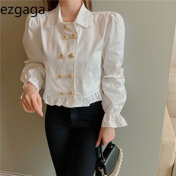ezgaga sweet blouse women turn-dwon collar spring new long sleeve all-match double breasted female crop casual shirts 210430, White
ezgaga sweet blouse women turn-dwon collar spring new long sleeve all-match double breasted female crop casual shirts 210430, White