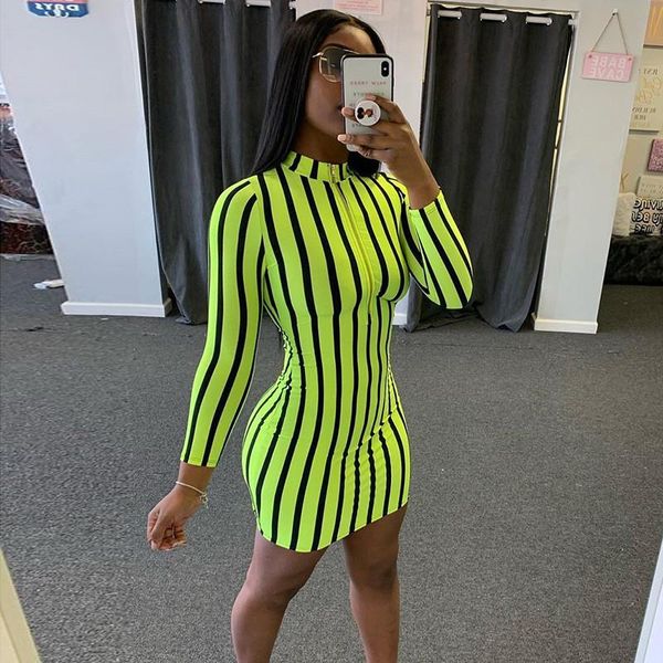 autumn winter striped dress women club zipper skinny female dresses casual long sleeve mini bodycon vestido robe yoga outfits, White;red
autumn winter striped dress women club zipper skinny female dresses casual long sleeve mini bodycon vestido robe yoga outfits, White;red