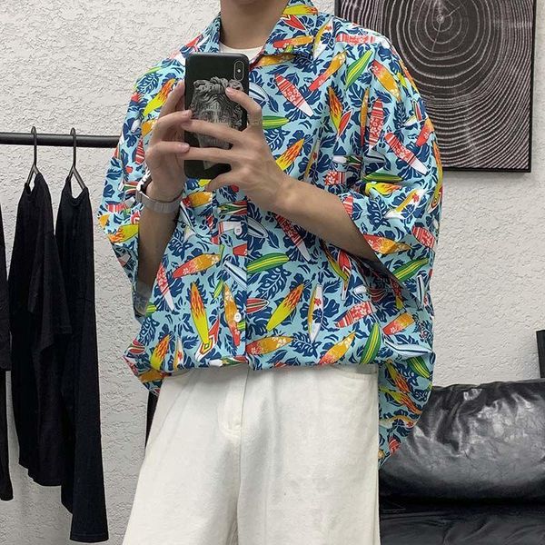 men's casual shirts summer square collar printed shirt men korean fashion loose harajuku streetwear retro short-sleeved, White;black
men's casual shirts summer square collar printed shirt men korean fashion loose harajuku streetwear retro short-sleeved, White;black