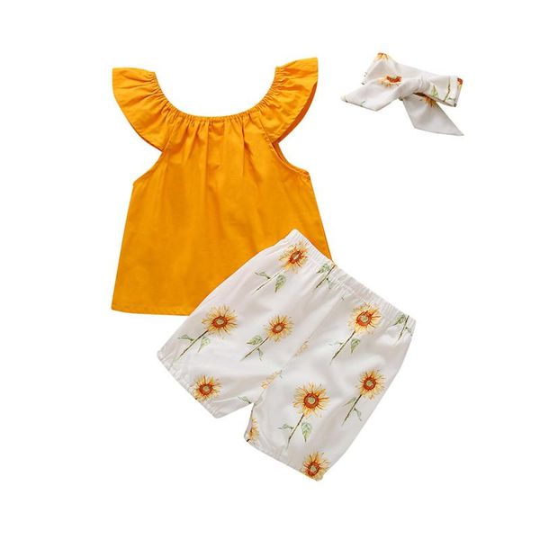 pieces kids suit set solid color o-neck sleeve sunflower print shorts headband for girls and 1-6 years clothing sets, White
pieces kids suit set solid color o-neck sleeve sunflower print shorts headband for girls and 1-6 years clothing sets, White