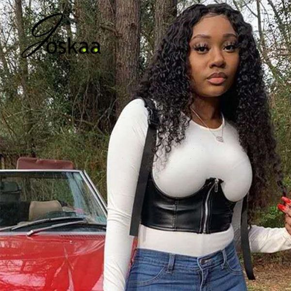 joskaa bag buckles pu womens tank leather zipper under bust corset sleeveless motorcycle crop bandage vest camisole slim tees, White
joskaa bag buckles pu womens tank leather zipper under bust corset sleeveless motorcycle crop bandage vest camisole slim tees, White