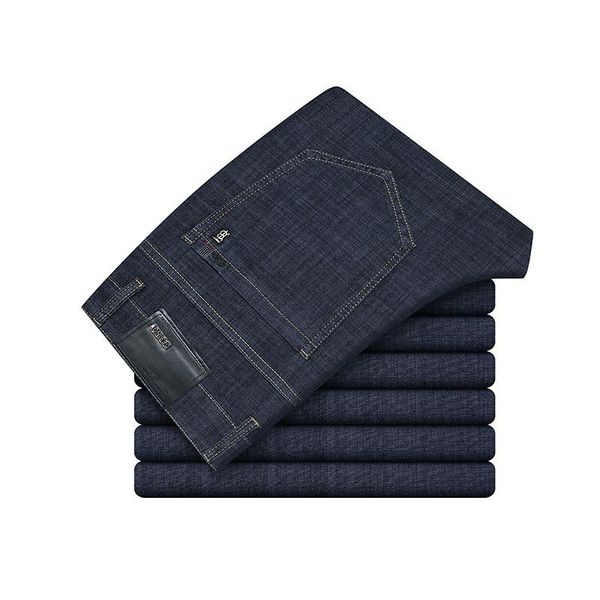 men's jeans business summer stretch straight thin slim-fit trousers casual loose ice silk long pants light and breathable, Blue
men's jeans business summer stretch straight thin slim-fit trousers casual loose ice silk long pants light and breathable, Blue