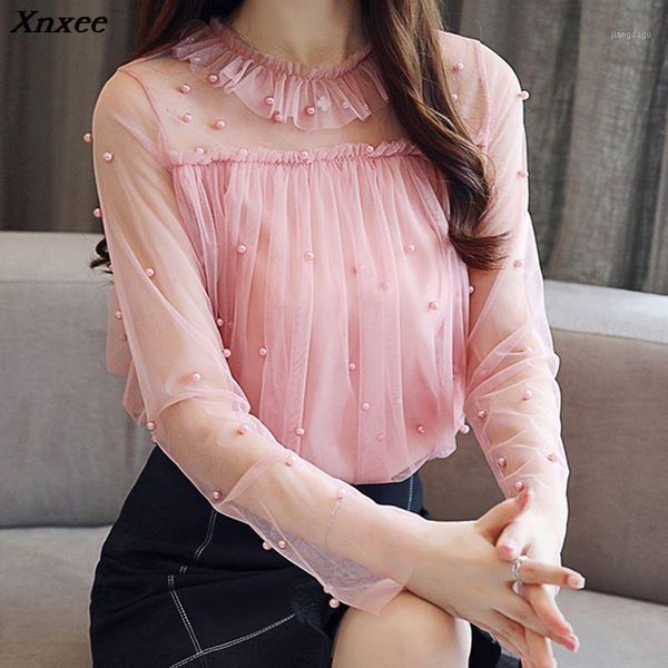 women's blouses & shirts long sleeve lace blouse 2021 autumn women casual chiffon elegant sweet xnxee, White
women's blouses & shirts long sleeve lace blouse 2021 autumn women casual chiffon elegant sweet xnxee, White