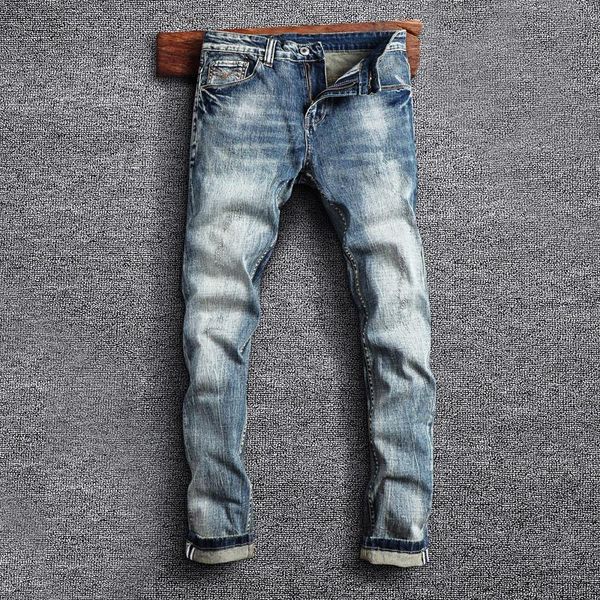 men's jeans italian style fashion men retro blue slim fit elastic ripped vintage designer casual denim pants
men's jeans italian style fashion men retro blue slim fit elastic ripped vintage designer casual denim pants