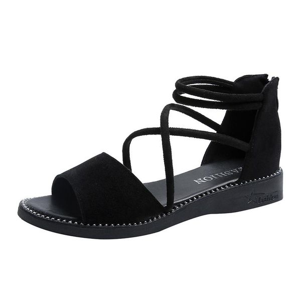 sandals 2021 women's pure color simple open-toe all-match fashion outer wear classic casual, Black
sandals 2021 women's pure color simple open-toe all-match fashion outer wear classic casual, Black