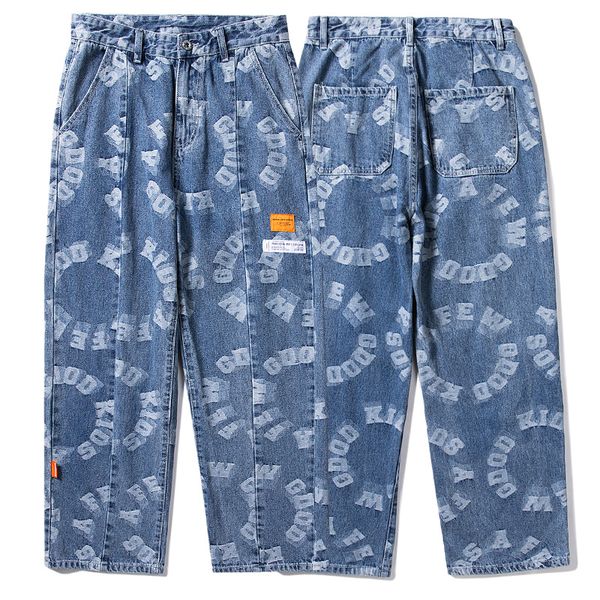 men's jeans straight trousers american retro street full print loose bf wind casual all-match, Blue
men's jeans straight trousers american retro street full print loose bf wind casual all-match, Blue