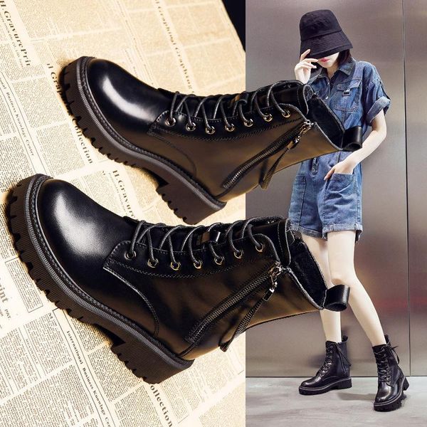 dress shoes inner boots women's summer 2021 spring and autumn thick soled short children's, Black
dress shoes inner boots women's summer 2021 spring and autumn thick soled short children's, Black