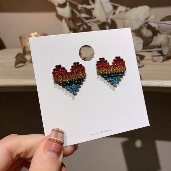 stud arrival rainbow-colored heart earrings fashion jewelry exaggerated high sense korean statement female earrings., Golden;silver
stud arrival rainbow-colored heart earrings fashion jewelry exaggerated high sense korean statement female earrings., Golden;silver