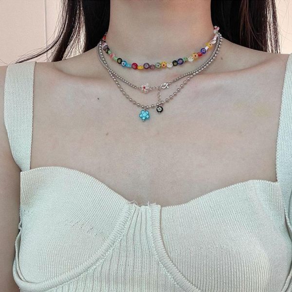 chokers aomu 2021 design colorful beaded glaze flowers pendant acrylic necklace for women fashion clavicle chain jewelry accessoreis, Golden;silver
chokers aomu 2021 design colorful beaded glaze flowers pendant acrylic necklace for women fashion clavicle chain jewelry accessoreis, Golden;silver