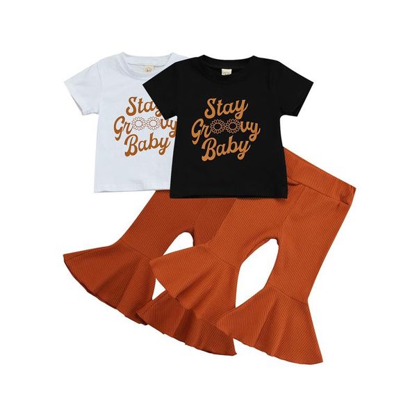 1-6y summer lovely girls clothes sets 2pcs letter printed short sleeve t shirts solid flare pants clothing, White
1-6y summer lovely girls clothes sets 2pcs letter printed short sleeve t shirts solid flare pants clothing, White