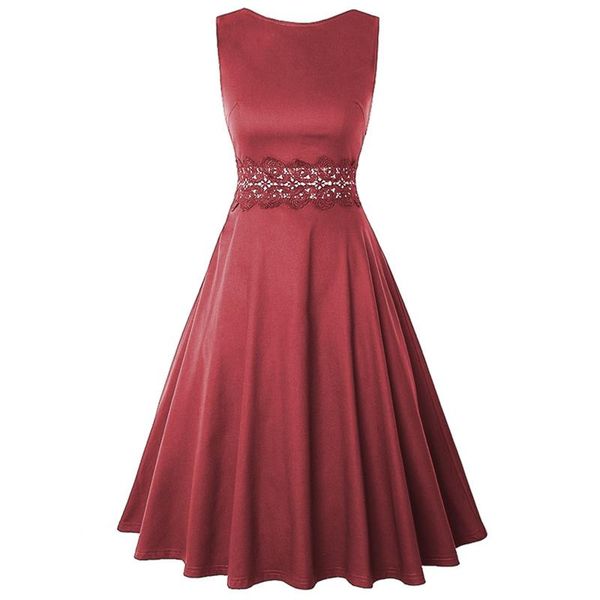 summer women elegant vintage midi dress solid lace patchwork a-line vestidos sleeveless party plus size robe 50s 60s casual dresses, Black;gray
summer women elegant vintage midi dress solid lace patchwork a-line vestidos sleeveless party plus size robe 50s 60s casual dresses, Black;gray