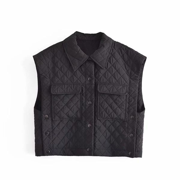 women's vests bbwm women 2021 black pocekts quilting cropped fashion side adjustable buttons turn-down collar waistcoat streetwear, Black;white
women's vests bbwm women 2021 black pocekts quilting cropped fashion side adjustable buttons turn-down collar waistcoat streetwear, Black;white