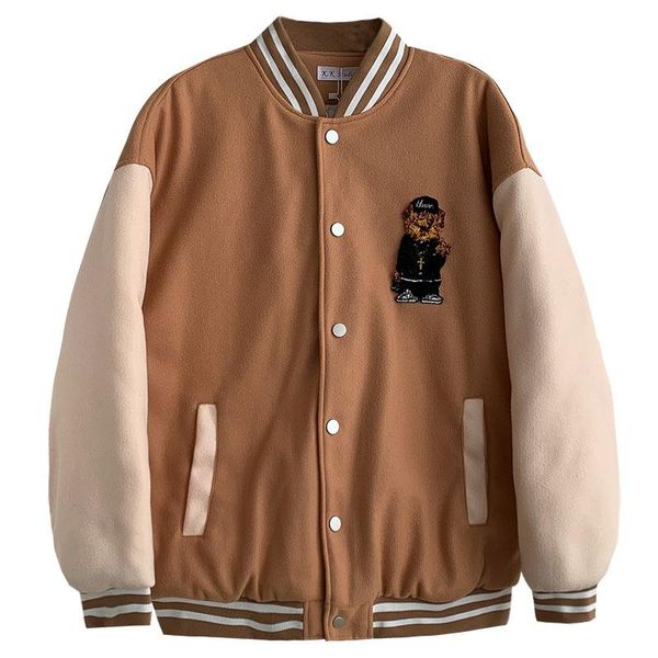 women's jackets fashion casual baseball jacket women sports style bear coat long sleeve femme harajuku loose outwear, Black;brown
women's jackets fashion casual baseball jacket women sports style bear coat long sleeve femme harajuku loose outwear, Black;brown
