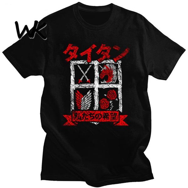 men's t-shirts wk summer casual attack on titan japanese streetwear short sleeve t shirt men women cotton anime manga, White;black
men's t-shirts wk summer casual attack on titan japanese streetwear short sleeve t shirt men women cotton anime manga, White;black