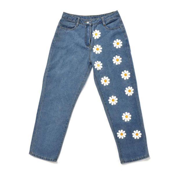 women's jeans fashion chic woman high waisted 2021 straight cute female denim long pants trousers vintage daisies printed women, Blue
women's jeans fashion chic woman high waisted 2021 straight cute female denim long pants trousers vintage daisies printed women, Blue