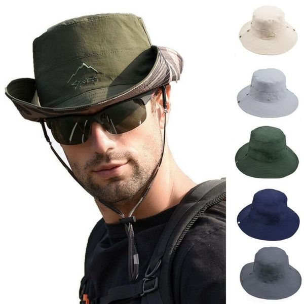 cloches men's sun hat bucket fishing hiking cap wide brim uv protection summer, Blue;gray
cloches men's sun hat bucket fishing hiking cap wide brim uv protection summer, Blue;gray