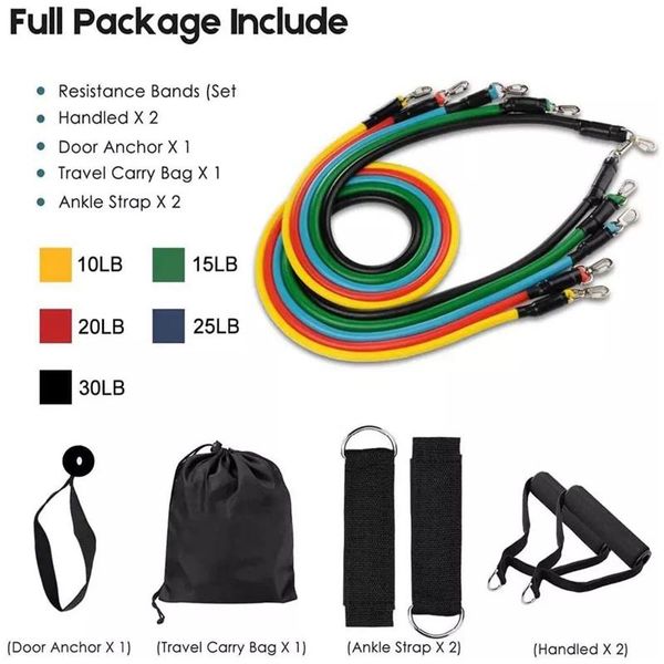 17pcs/set latex resistance bands exercise fitness expander pull up loop band gym door anchor ankle straps with bag kit set yoga
17pcs/set latex resistance bands exercise fitness expander pull up loop band gym door anchor ankle straps with bag kit set yoga