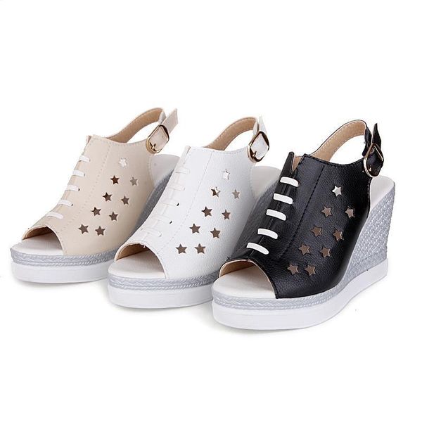 sandals summer shoes woman wedges fashion cut outs casual peep toes high heels platform women xnyc, Black
sandals summer shoes woman wedges fashion cut outs casual peep toes high heels platform women xnyc, Black