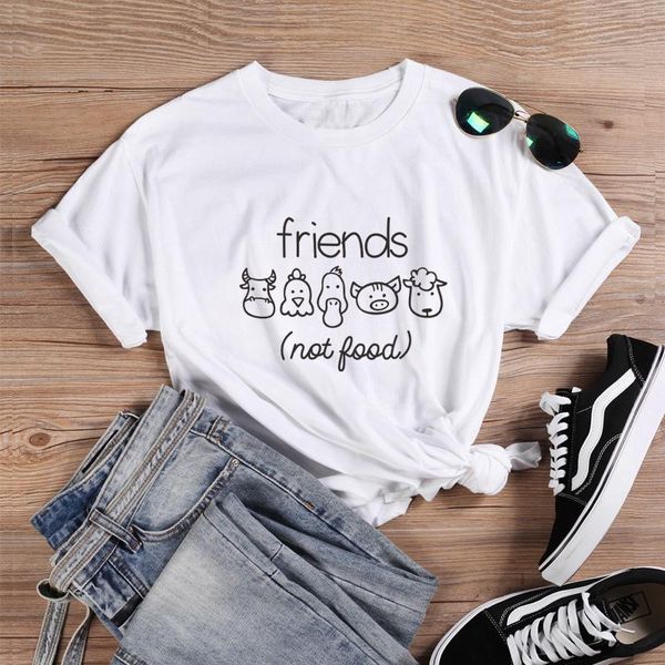 women's t-shirt est vegan tees shirts friend not food slogan hipster vegetarian tee presend animal love graphic t, White
women's t-shirt est vegan tees shirts friend not food slogan hipster vegetarian tee presend animal love graphic t, White