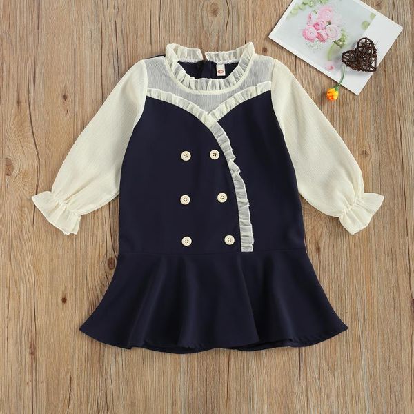 t-shirts girl's dress, children's ruffled hem long mesh sleeves princess dress for kids, Blue
t-shirts girl's dress, children's ruffled hem long mesh sleeves princess dress for kids, Blue