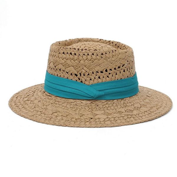 wide brim hats unix travel natural paper hat weave hollow flat ladies summer concave round sun panama beach straw with ribbon, Blue;gray
wide brim hats unix travel natural paper hat weave hollow flat ladies summer concave round sun panama beach straw with ribbon, Blue;gray