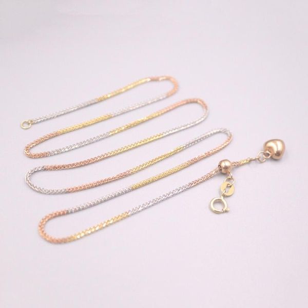 chains d pure 18kt multi-tone gold wheat foxtail chain woman adjustable necklace 3.3-3.6g 18"l 1mmw, Silver
chains d pure 18kt multi-tone gold wheat foxtail chain woman adjustable necklace 3.3-3.6g 18"l 1mmw, Silver
