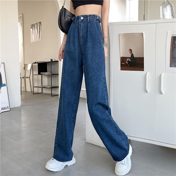 women's pants & capris high street est 2021 stylish runway designer jeans handsome and cool waist buckle loose denim wide leg tousers, Black;white
women's pants & capris high street est 2021 stylish runway designer jeans handsome and cool waist buckle loose denim wide leg tousers, Black;white