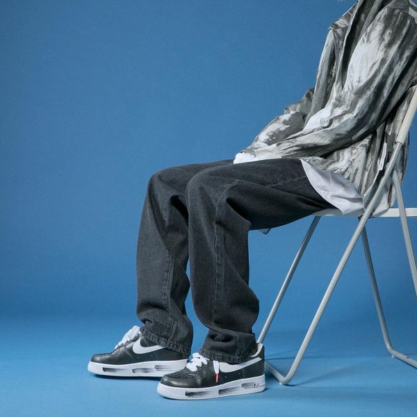 men's jeans straight summer white/black korean man loose denim trousers streetwear male casual pants men's solid color plaid mid, Blue
men's jeans straight summer white/black korean man loose denim trousers streetwear male casual pants men's solid color plaid mid, Blue