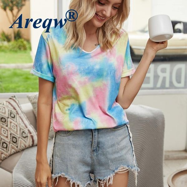 summer women's gradient color tie-dye short-sleeved loose t-shirt, White
summer women's gradient color tie-dye short-sleeved loose t-shirt, White
