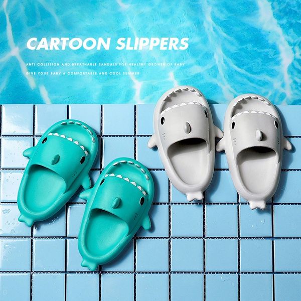 2021 Summer Funny Slippers Cute Shark-shaped Home Non-slip Boys Kids Slippers Toddler Girls Shoes Beach Shoes Slippers
