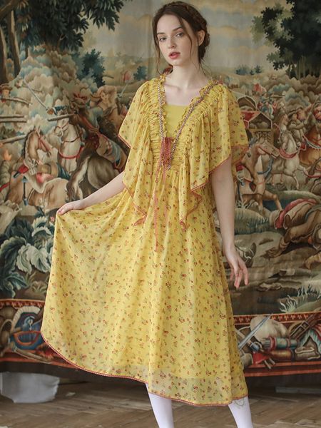 casual dresses women summer vintage elegant boho beach loose beading sweet floral print yellow chiffon long clothes obcy, Black;gray
casual dresses women summer vintage elegant boho beach loose beading sweet floral print yellow chiffon long clothes obcy, Black;gray