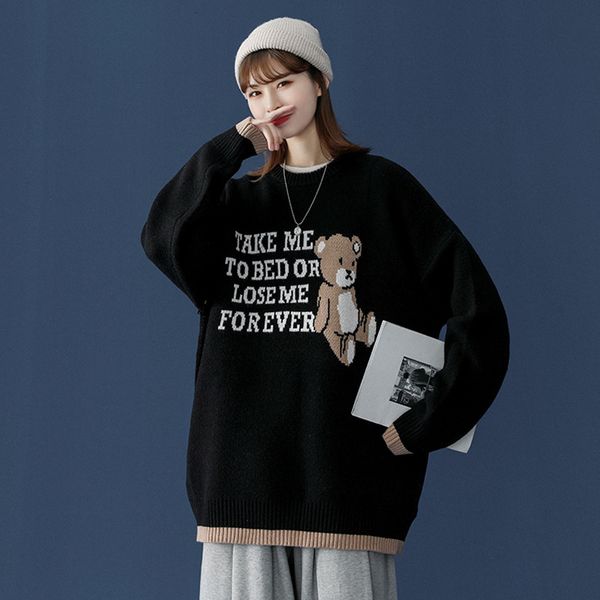 women's knits & tees knitted sweater women autumn winter casual fashion o-neck letter bear pattern loose pullover outerwear pe06, White
women's knits & tees knitted sweater women autumn winter casual fashion o-neck letter bear pattern loose pullover outerwear pe06, White