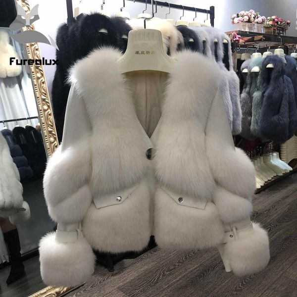 women's fur & faux furealux short women real coat natural jacket with sheepskin leather winter luxury warm outwear, Black
women's fur & faux furealux short women real coat natural jacket with sheepskin leather winter luxury warm outwear, Black