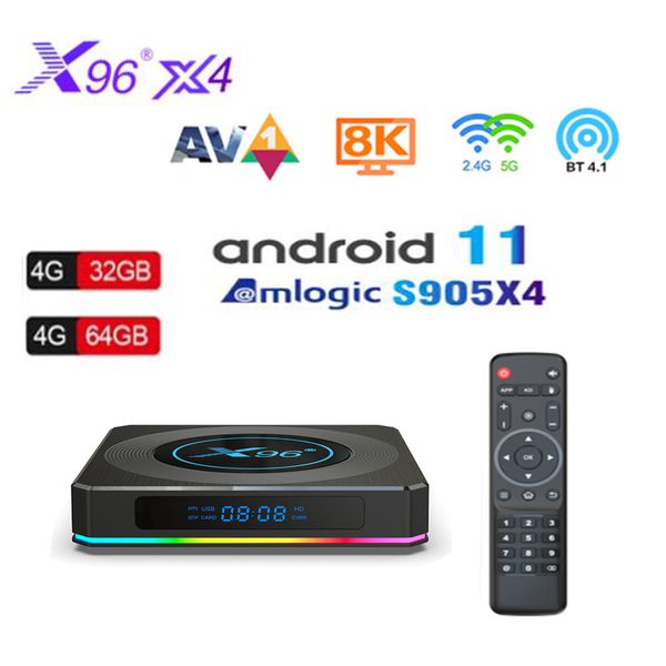 x96 x4 amlogic s905x4 android 11 100m lan smart tv box 4gb 64gb quad core 2.4g/5g dual band wifi 8k 4g 32g
x96 x4 amlogic s905x4 android 11 100m lan smart tv box 4gb 64gb quad core 2.4g/5g dual band wifi 8k 4g 32g