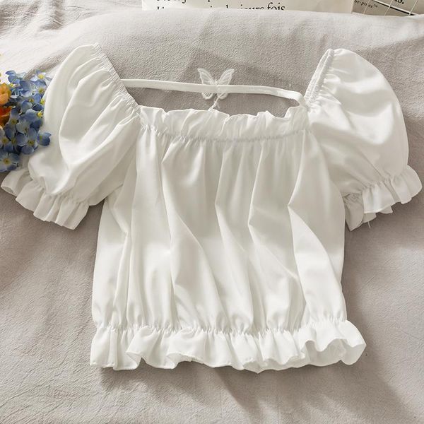 women's blouses & shirts abrini butterfly blouse short sleeve chiffon harujuku off shoulder crop slim elastic cute 2021 summer, White
women's blouses & shirts abrini butterfly blouse short sleeve chiffon harujuku off shoulder crop slim elastic cute 2021 summer, White