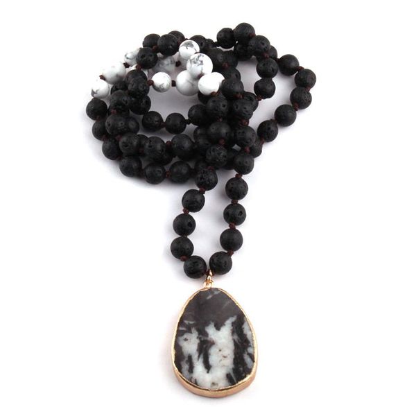 pendant necklaces moodpc fashion white black lava stone knotted drop stones necklace for women lariat, Silver
pendant necklaces moodpc fashion white black lava stone knotted drop stones necklace for women lariat, Silver