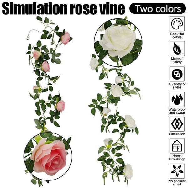 decorative flowers & wreaths 2m artificial rose vine hanging for wall decoration rattan fake plants leaves garland romantic wedding home dec
decorative flowers & wreaths 2m artificial rose vine hanging for wall decoration rattan fake plants leaves garland romantic wedding home dec