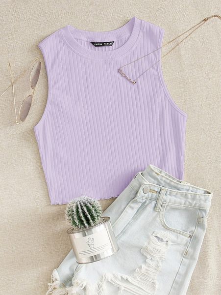 rib-knit tank z2ax#, White