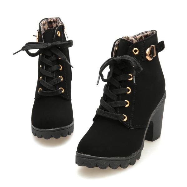 boots 2021 women shoes woman fashion high heel lace up ankle ladies buckle platform artificial leather bota feminina, Black
boots 2021 women shoes woman fashion high heel lace up ankle ladies buckle platform artificial leather bota feminina, Black